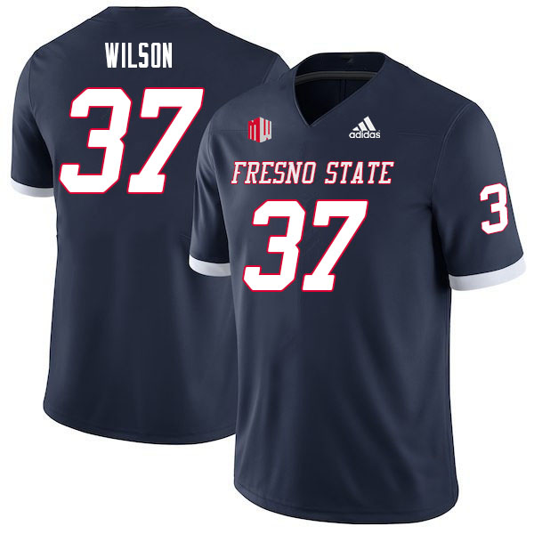 Men #37 Ryan Wilson Fresno State Bulldogs College Football Jerseys Sale-Navy - Click Image to Close